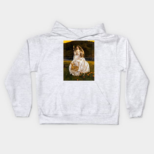 The Damsel of the Lake, Called Nimue the Enchantress - Frank Cadogan Cowper Kids Hoodie by forgottenbeauty